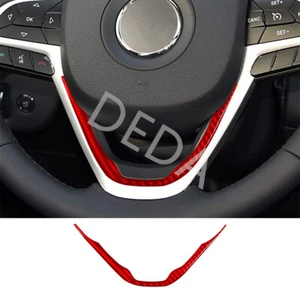Cubierta de panel de volante interior de fibra de carbono roja para Jeep Cherokee 2014-2018 - Imagen 1 de 14