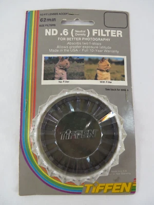 Tiffen 62mm Neutral Density Filter For All Films Glass Lens, New Old Stock - Image 1 of 4