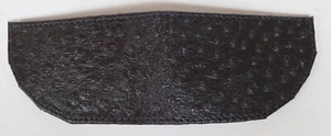 HANDCRAFTED WALLET BILLFOLD DARK BROWN OSTRICH IMPRINTED LEATHER HALF MOON SHAPE - Picture 1 of 9