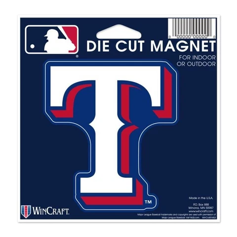 TEXAS RANGERS DIE-CUT LOGO MAGNET 4" INDOOR OUTDOOR MLB LICENSED Cover