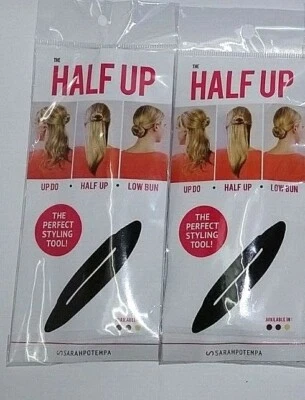( LOT 2 ) Half Up Low Bun UP DO Maker Hair Styling Sponge NEW 'BLACK' - Image 1 of 4