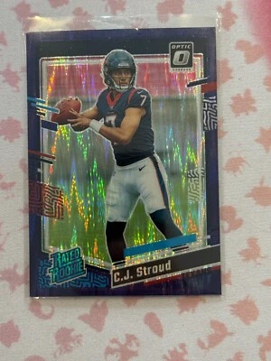 2023 Panini Donruss Optic CJ Stroud - Rated Rookie Purple Shock  Texans RC #244 - Image 1 of 2