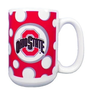 Ohio State Coffee Mug Buckeyes Stoneware Red White Gray Black - Picture 1 of 5