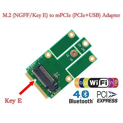 M.2 NGFF Key E to Mini PCI-E w/ USB2.0 Converter Adapter WIFI Bluetooth 4.0 - Image 1 of 4