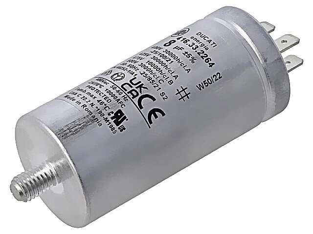 416332264 Condensateur : pour moteurs, fonctionnement 8uF 400VAC Ø35x72mm ±5%... - Photo 1/1