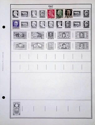 Estampillas postales usadas de Italia montadas en la página del álbum Harris 1923-1937 Foto 1 de 2