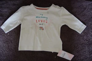 M&S Long Sleeved T Shirt Top My Mummy Loves Me Age 0-3 Months BNWT - Picture 1 of 2