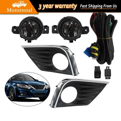LH+RH Front Fog Lights Lamps W/Bulbs Switch Kits For 2016-2018 Nissan Altima Foto 1 de 4