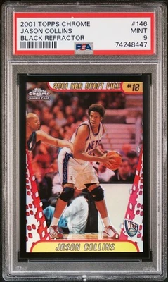2001-02 Topps Chrome Black Refractor 146 Jason Collins /50 PSA 9 New Jersey Nets - Image 1 of 2