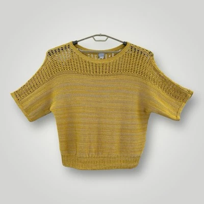 Suéter Pullover Chico's Punto Mixto Amarillo Mujer 2XL (4) Hasta el Codo Manga Foto 1 de 4