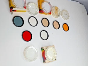 48mm Super Set of 7 Filters w/ Cases - Warming, Red, Orange, PL, Hoya UV, - Picture 1 of 9