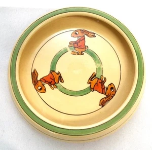 Plato de alimentación vintage Roseville Pottery para niños cuenco conejito conejo años 30 - Imagen 1 de 8