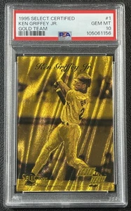 KEN GRIFFEY JR. PSA 10 1995 PINNACLE SELECT CERTIFIED #1 GOLD TEAM MARINERS - Picture 1 of 2
