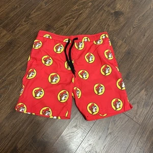 Buc-ees Youth Boys Medium Swim Trunks Shorts Graphic Red Lined - Picture 1 of 4