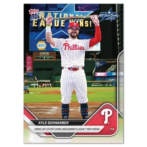 2025 Topps Now Kyle Schwarber Philadelphia Phillies #434 All-Star Game MVP - Foto 1 di 2