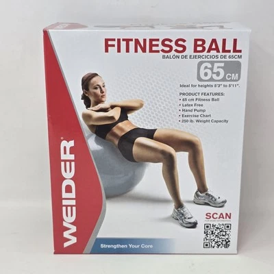 Stability Exercise Fitness Ball Weider 65cm Latex Free With Pump 2011 - Image 1 of 4