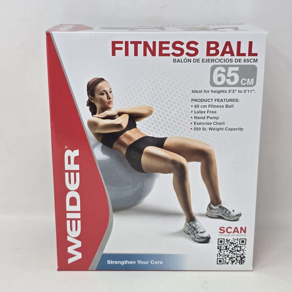 Stability Exercise Fitness Ball Weider 65cm Latex Pump Included