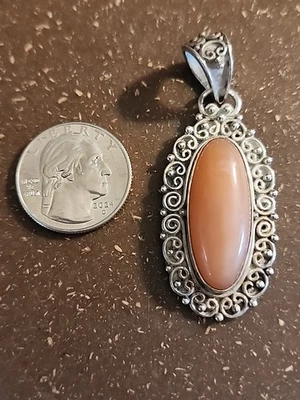 Colgante llamativo cornalina roja 925 de plata de ley de diseñador BA Suarti Foto 1 de 2