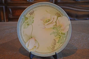 Antique RS Prussia White Poppy 8" Plate Dish Dishes Germany R.S. Poppies Flower - Picture 1 of 6