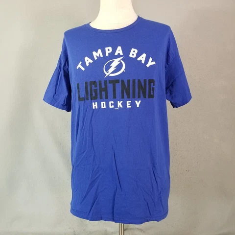 Tampa Bay Lightning shirt men's XL extra large blue short sleeve cotton Cover