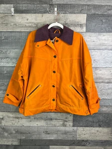 Free People Cori Waxed Jacket Small Orange We The Free Chore Shooting *Plz Read* - Picture 1 of 16