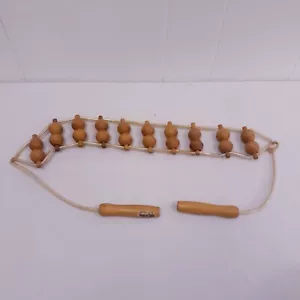 Vintage Manual Wood & Rope Back & Body Massager with wood handles - Picture 1 of 8