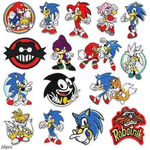 ሀ16x Sonic Hedgehog Aufnäher Bügelflicken Flicken zum Aufbügeln Aufnähen~~ - Bild 1 von 4
