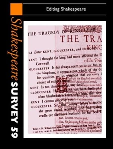 Shakespeare Survey: Volume 59, Editing Shakespeare - Imagen 1 de 1