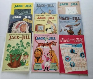 Jack and Jill Children's Magazine Lot Of 9 Different Vintage Issues 1951-1955 - Picture 1 of 10