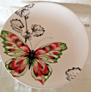 Plato de ensalada o acento mariposa colección hortensia Edie Rose Home 9 pulgadas de diámetro NUEVO - Imagen 1 de 3