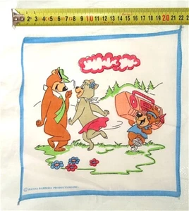 YOGHI - YOGI BEAR 70s HB italy fazzoletto cotone handkerchief cotton mint - Imagen 1 de 1