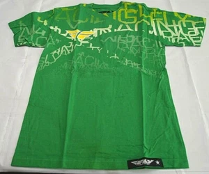 Fly Racing Herren Graphic Tee T-Shirt Rundhals Kurzarm Logo Grün M Neu ohne Etikett - Bild 1 von 5