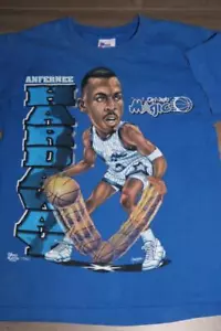 VINTAGE 90s ORLANDO MAGIC PENNY HARDAWAY CARICATURE T SHIRT PRO PLAYER TEE MED - Picture 1 of 18