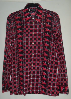 Винтажная рубашка Givenchy джентльмен Париж на пуговицах с длинным рукавом поло лошадь Lg - Изображение 1 из 4