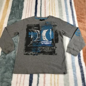 Vtg Hurley Boys Shirt XL Skater Youth AOP Graphic 90s Y2K Long Sleeve Thermal - Picture 1 of 10