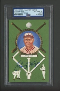 Johnny Mize Autographed Perez-Steele Masterworks Rose Postcard PSA/DNA Encased - Picture 1 of 2