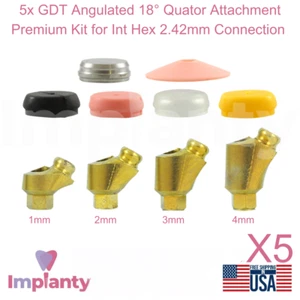 5x Kit Premium de Accesorio Dental Angulado 18° Cuator Titanio Int Hex 2.42mm - Imagen 1 de 23