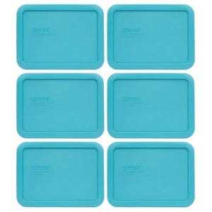 Pyrex 7210-PC Surf Blue Rectangular Food Storage Replacement Lid Cover (6-Pack) - Picture 1 of 2
