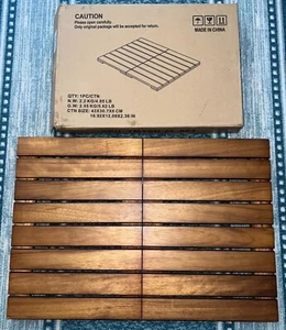 Alfombra de baño/ducha plegable de madera de teca Smuxee, 23x16’’, antideslizante, piso de madera - Imagen 1 de 4