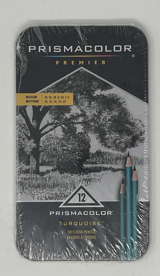 Prismacolor Premier:12 绿松石素描铅笔 - 中号铅 - 未开封锡 — 第 1/4 张图片