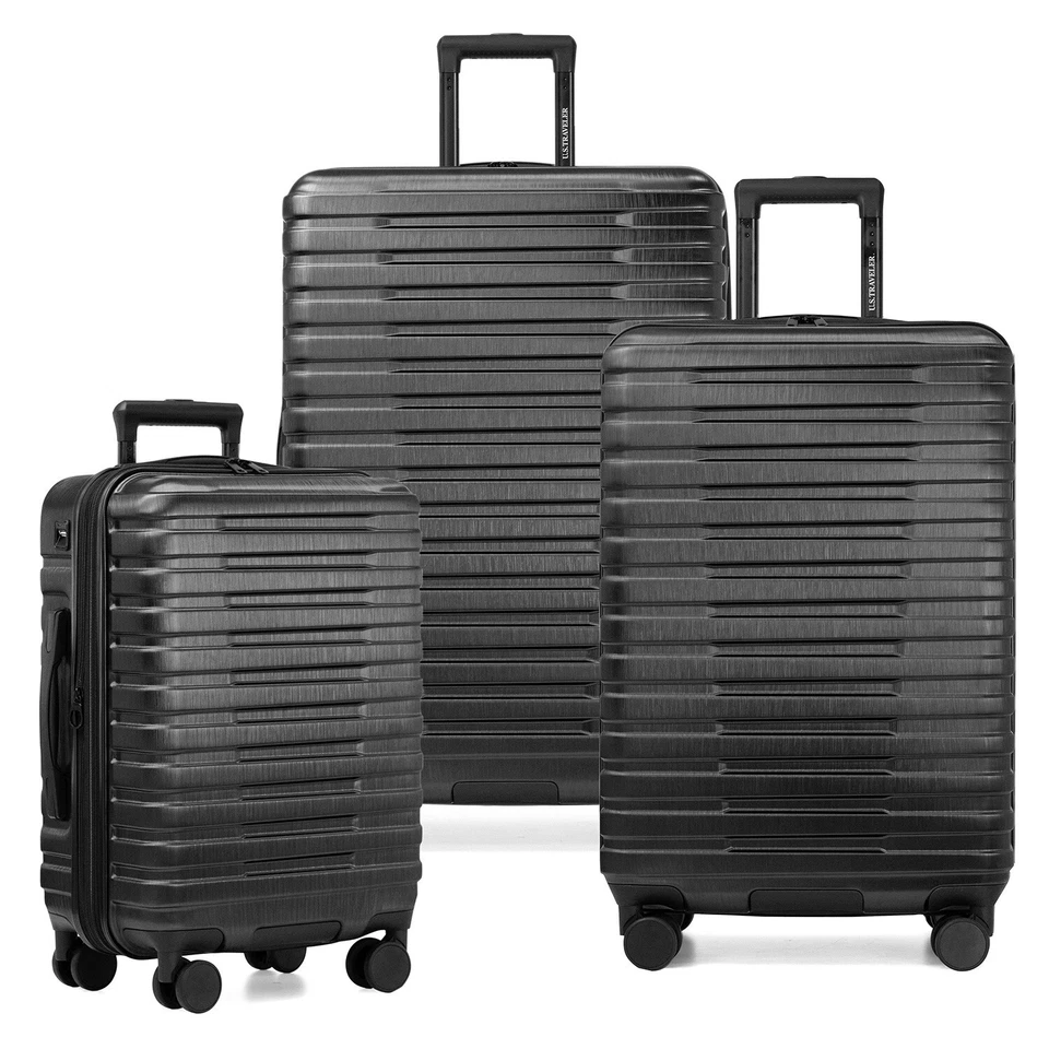 Juego de 3 maletas giratorias rígidas U.S. Traveler Boren con puerto USB Foto 1 de 4