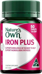 Iron Plus with Folic Acid, Vitamins C, B6 & B12+50 Tablets & Supports Immunity - Picture 1 of 4