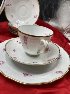 Hutschenreuther Porzellan Kaffeeservice Form Dresden Purpur mit Goldrand 6 P.w1 - Bild 1 von 11