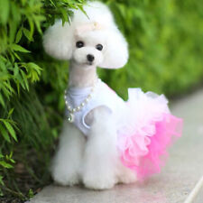 Pet Clothes Small Dog Cat Tutu Skirt Sweet Princess Wedding Party Lace Dress #w