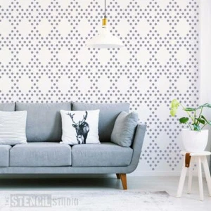 Dotty Harlequin Reusable Pattern Laser Cut Stencil - To Create Wallpaper Effect - Picture 1 of 3