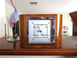 ART DECO Barometer 1930-40's LARGE ENGLISH MADE COMPENSATED BAROMETER - Picture 1 of 6