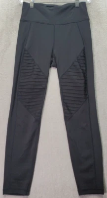 Nanette Lepore Leggings Womens Small Black Elastic Waist Skinny Leg Pleated Logo - Image 1 of 4