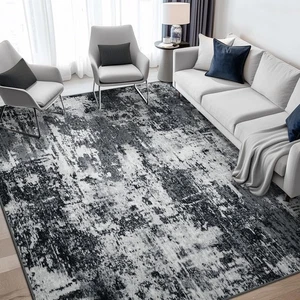 Alfombras lavables 5'x7' antideslizantes 5 x 7 (rectangulares), negras/grises - Imagen 1 de 9