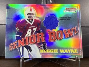2001 Reggie Wayne Bowman Chrome Senior Bowl Game Worn Jersey Patch #BCR-RW - Picture 1 of 2