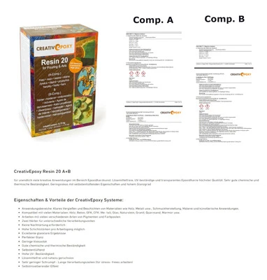 850g Creativepoxy Resin 20 Epoxidharz Gießharz Laminierharz - Bild 1 von 4